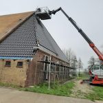 Kunststof uilebord geplaatst in Giekerk